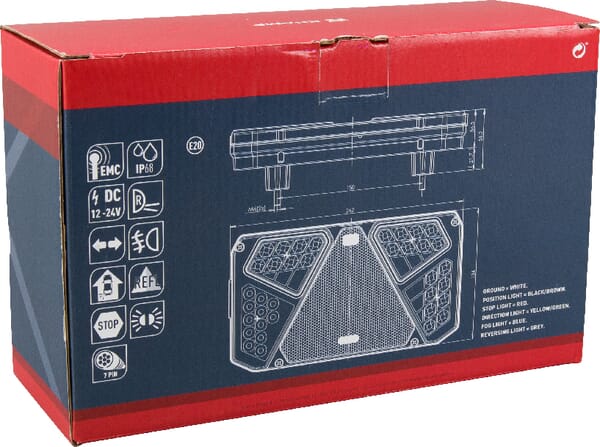 Luz trasera multifunción LED, rectangular, dcha., 12-24 V, 242 x 134 x 36,5 mm, 7 pines, Kramp 15 Luz trasera multifunción LED, rectangular, dcha., 12-24 V, 242 x 134 x 36,5 mm, 7 pines - Imagen 15
