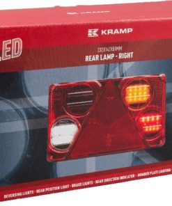 Luz trasera multifunción LED, rectangular, dcha., 12-24 V, 232 x 142 x 59 mm, Kramp