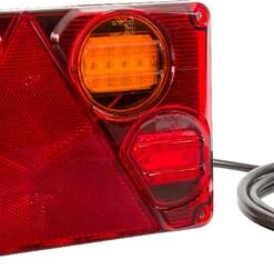 Luz trasera multifunción LED, rectangular, dcha., 12-24 V, 232 x 142 x 59 mm, Kramp