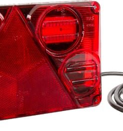 Luz trasera multifunción Izda. LED, rectangular, 12-24 V, 232 x 142 x 59 mm, Kramp
