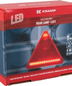 Luz trasera multifunción Izda. LED, triangular, 12-24 V, 163 x 144 x 38,8 mm, Kramp