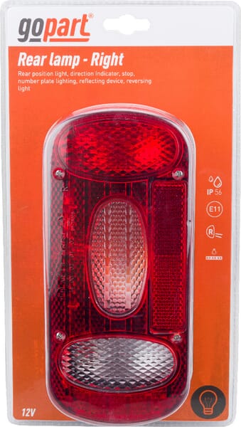 Luz trasera, RH rectangular, 12-24V, 100x80mm 2 Luz trasera, RH rectangular, 12-24V, 100x80mm - Imagen 2