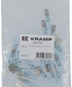 Conector de cuchilla macho termorretráctil, azul, 1,5-2,5mm², 6,3x4,8mm