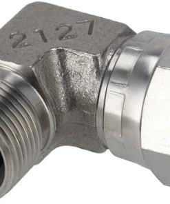 Adaptador acodado M/H 3/4" BSP acero inox.
