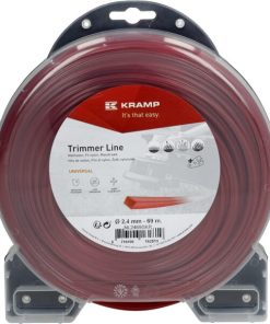 Hilo de corte, 2.4mm x 69m, cuadrado, rojo, Kramp