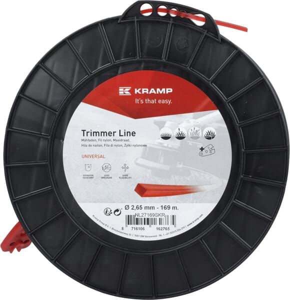 Hilo de corte, 2.65mm x 169m, cuadrado, rojo, Kramp 9 Hilo de corte, 2.65mm x 169m, cuadrado, rojo - Imagen 9