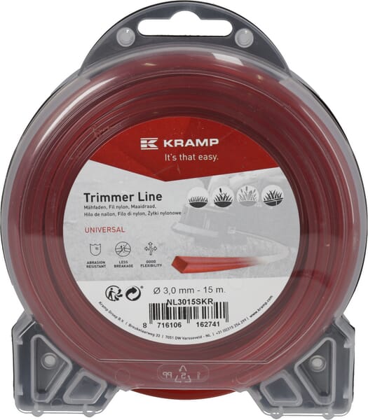 Hilo de corte, 3mm x 15m, cuadrado, rojo, Kramp 8 Hilo de corte, 3mm x 15m, cuadrado, rojo, Kramp - Imagen 8