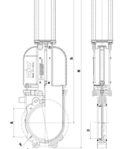 Válvula de guillotina 4" GLADIO, neumática 9 Válvula de guillotina 4" GLADIO, neumática