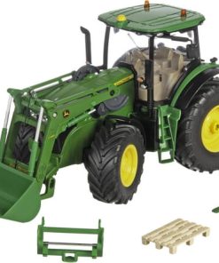 John Deere 7310R con cargador frontal y control de aplicación bluetooth