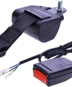 Cinturón de seguridad negro retráctil de 2 puntos con interruptor