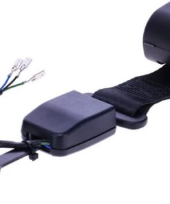 Cinturón de seguridad negro retráctil de 2 puntos con interruptor