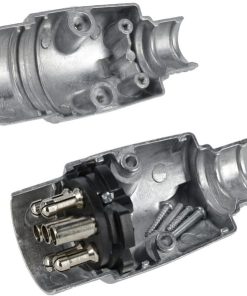 Enchufe de remolque de 7 polos, aluminio, 12 V, terminales roscadas