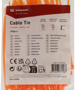Brida sujetacables 2,5x100mm, naranja, 100pcs