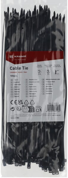 Brida sujetacables 2,5x200mm, negra, 100pcs 2 Brida sujetacables 2,5x200mm, negra, 100pcs - Imagen 2