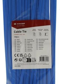 Brida para cables 4,8x300 mm, azul, 100 unid.