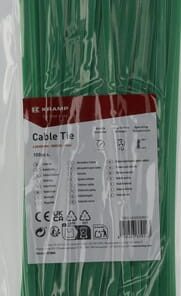 Brida para cables 4,8x300 mm, verde, 100 unid.