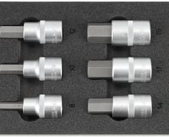 Juego de vasos hexagonales 1/2" 9 piezas
