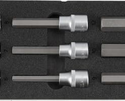 Juego de vasos hexagonales largo 1/2" 9 piezas