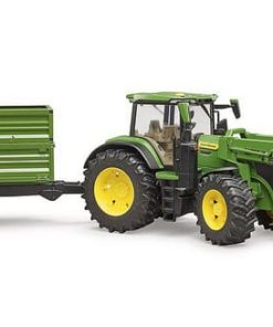John Deere 7R 350 con cargador frontal y remolque