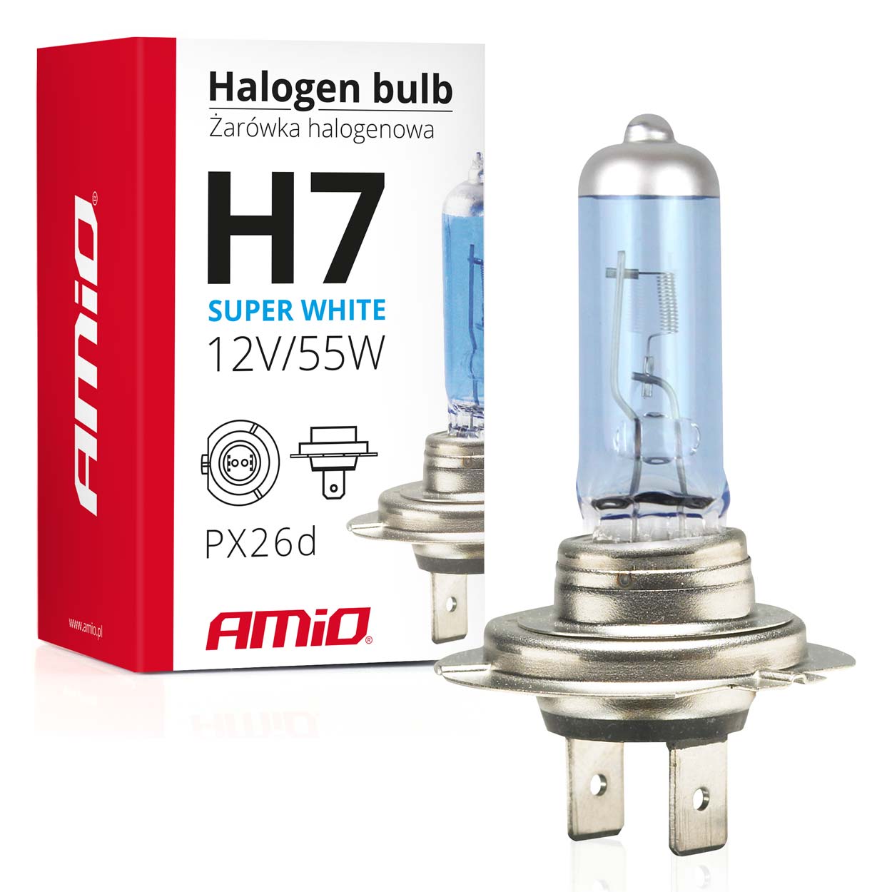 Bombilla halógena H7 12V 55W UV filter (E8) Super White 1 Bombilla halógena H7 12V 55W UV filter (E8) Super White