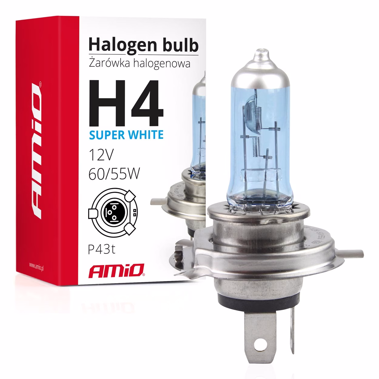 Bombilla halógena H4 12V 60/55W UV filter (E8) Super White