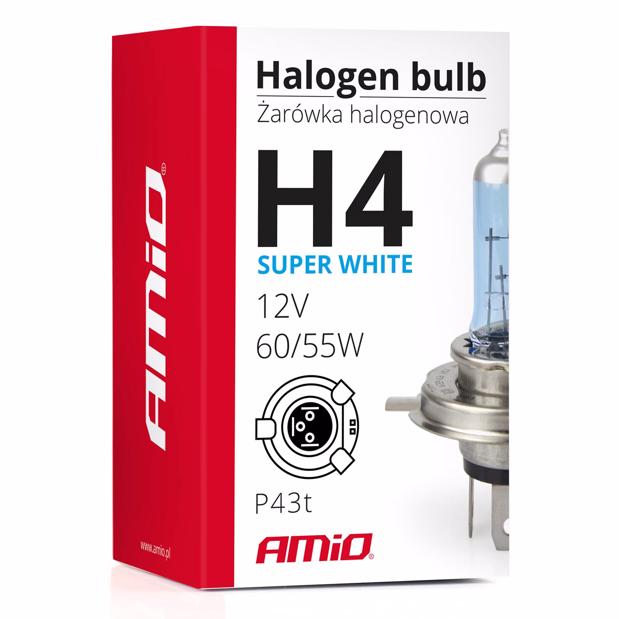 Bombilla halógena H4 12V 60/55W UV filter (E8) Super White - Imagen 4
