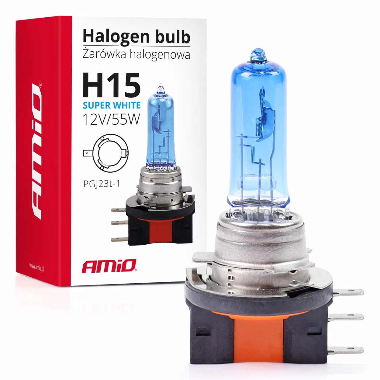 Bombilla halógena  H15 12V 55W Super White