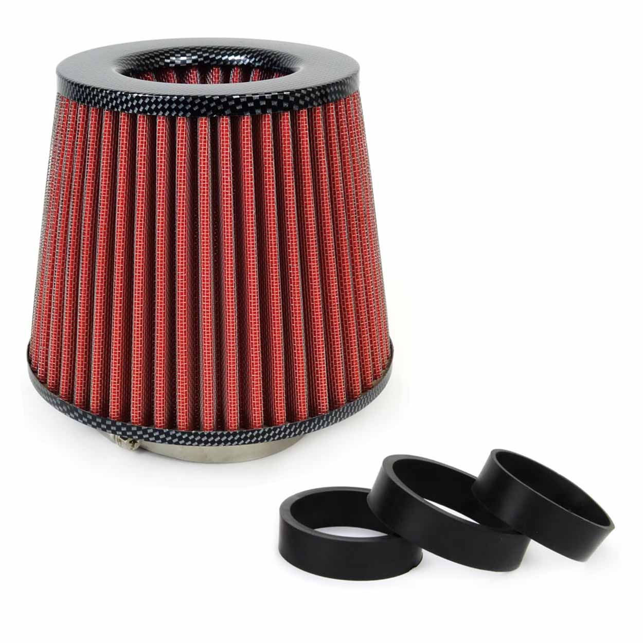 Filtro de Aire AF-Carbon + 3 Adaptadores de Montaje 1 Filtro de Aire AF-Carbon + 3 Adaptadores de Montaje