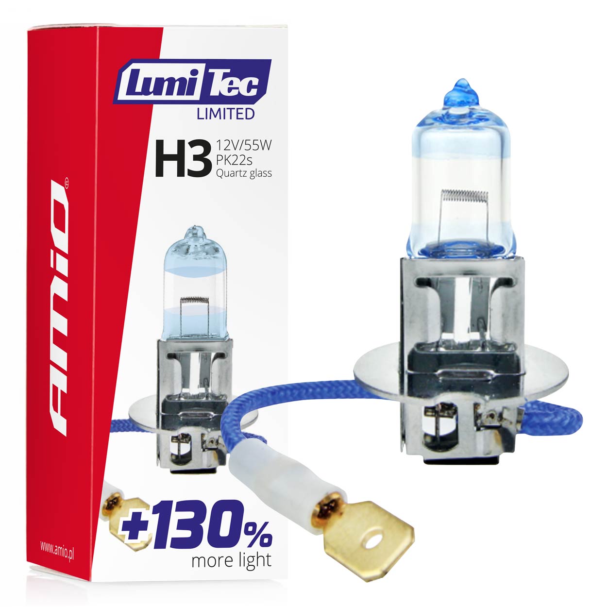 Bombilla halógena H3 12V 55W LumiTec LIMITED +130% 1 Bombilla halógena H3 12V 55W LumiTec LIMITED +130%