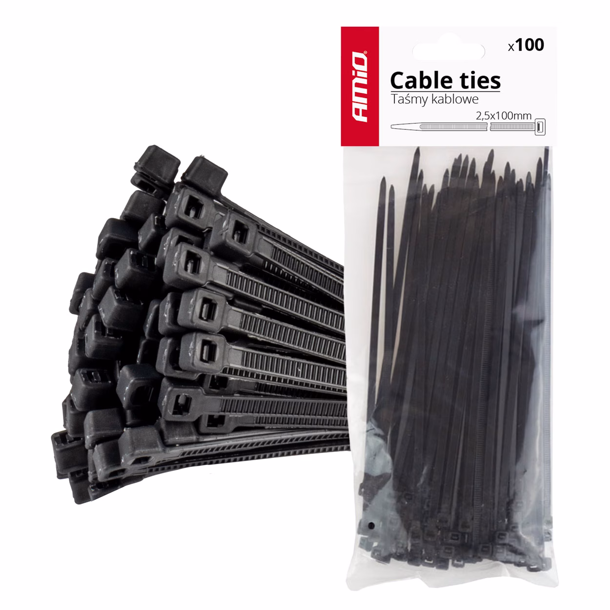 Brida plástica para cables 2,5x100mm - 100 unid. 1 Brida plástica para cables 2,5x100mm - 100 unid.