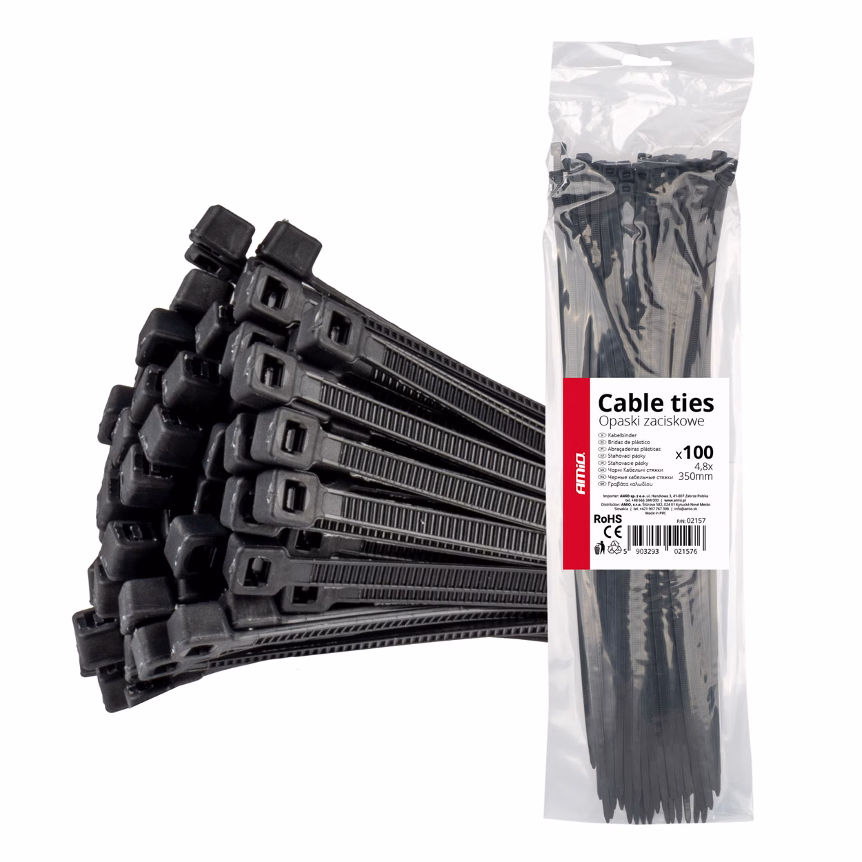 Brida plástica para cables 4,8x350mm - 100 unid.