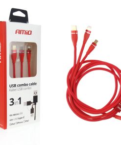 Cable USB 3 en 1 Lightning/USB C/micro USB 1.2m 3.1A UC-7