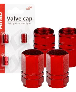 Tapones de aluminio para válvula color rojo 4 unid.