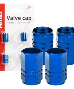 Tapones de aluminio para válvula color azul 4 unid.