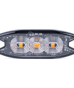 Lámpara Estroboscópica Plana Slim Amber Grill Mount Flash Light 3x3W LED R65 R10 12/24V IP67