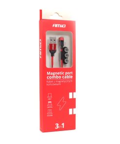 Cable USB 3 en 1 MAGNÉTICO Lightning/USB C/micro USB 1m UC-08 - Imagen 4