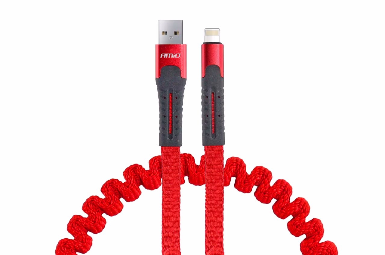 Cable espiral USB+Apple lightning 1.2m FullLINK UC-13