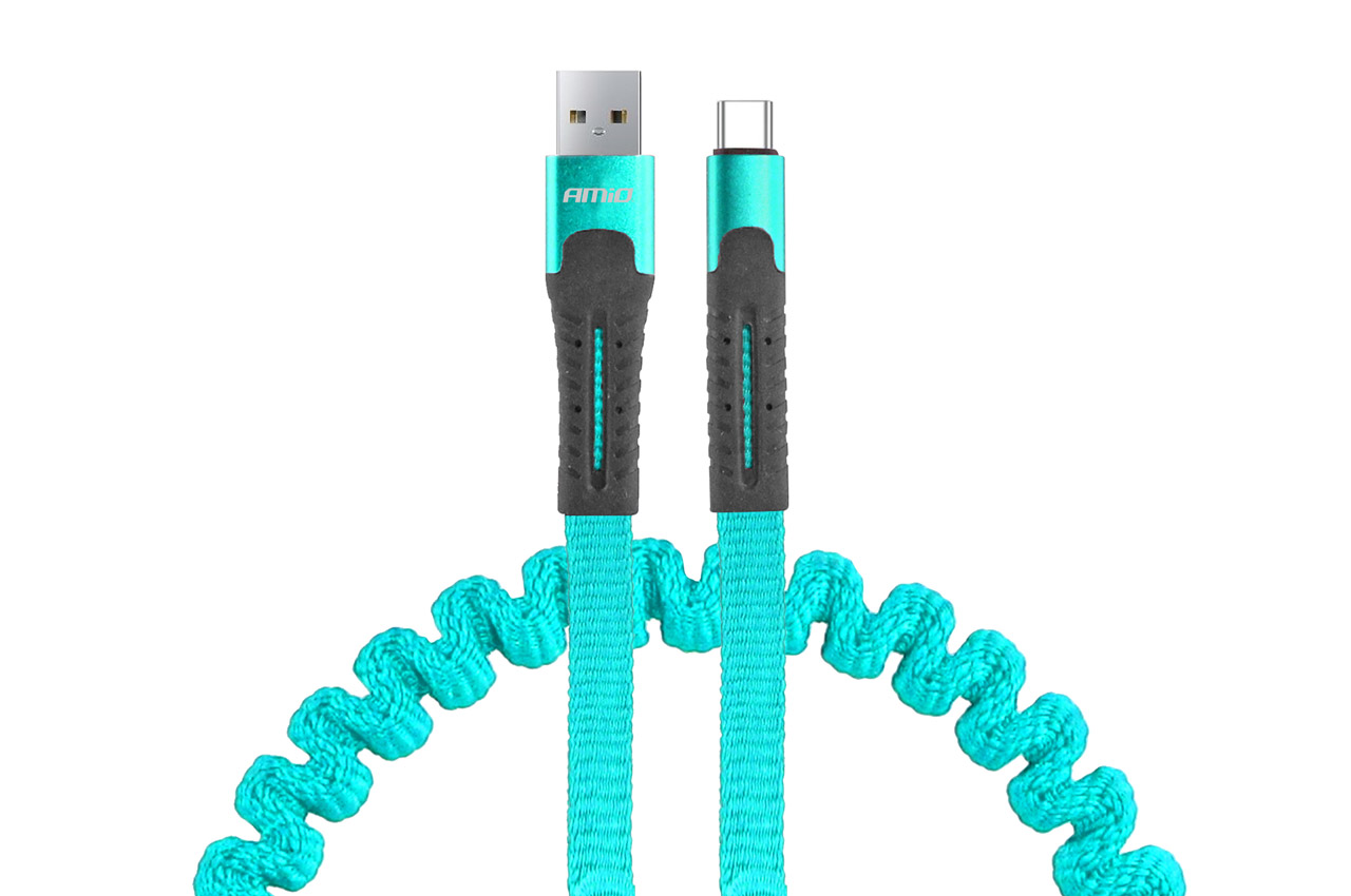 Cable espiral USB+USB-C 1.2m FullLINK UC-14 1 Cable espiral USB+USB-C 1.2m FullLINK UC-14
