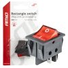 Interruptor rectangular rojo  12V/230V (iluminación) BU02