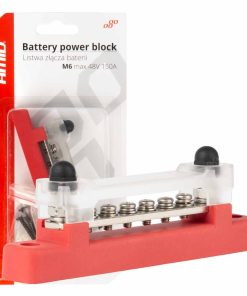 Barra colectora M6 12V - 48V 150A más bloque de distribución de tierra AMIO-03810