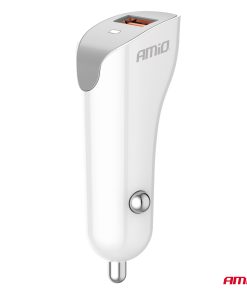 Alternative view of Cargador de coche USB-A 2.1A 12/24V AMiO-03873