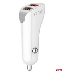Alternative view of Cargador de coche 2x USB-A 2.1A 12/24V AMiO-03874