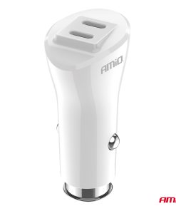 Alternative view of Cargador de coche 2xUSB-C 40W 12/24V AMiO-03884