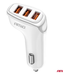 Alternative view of Cargador de coche 3x USB-A 3.1A 12/24V AMiO-03885