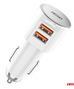 Cargador de coche 2x USB-A 3.4A 12/24V AMiO-03888 - Imagen 3