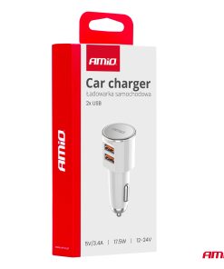 Cargador de coche 2x USB-A 3.4A 12/24V AMiO-03888 - Imagen 5