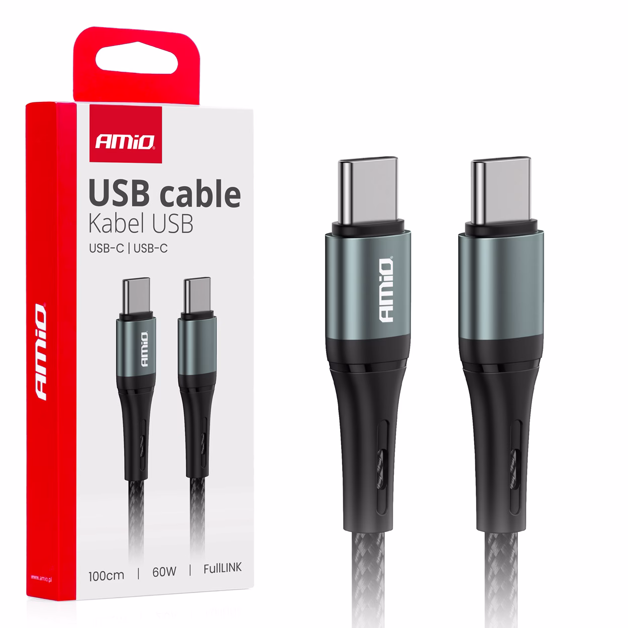 Cable 'USB-C a USB-C 60W 100cm FullLINK AMIO-03914