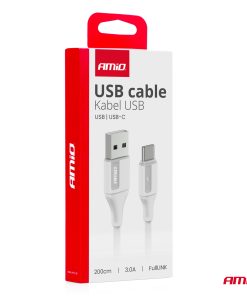 Cable USB a USB-C 3A 200cm FullLINK AMIO-03918 5 Cable USB a USB-C 3A 200cm FullLINK AMIO-03918 - Imagen 3