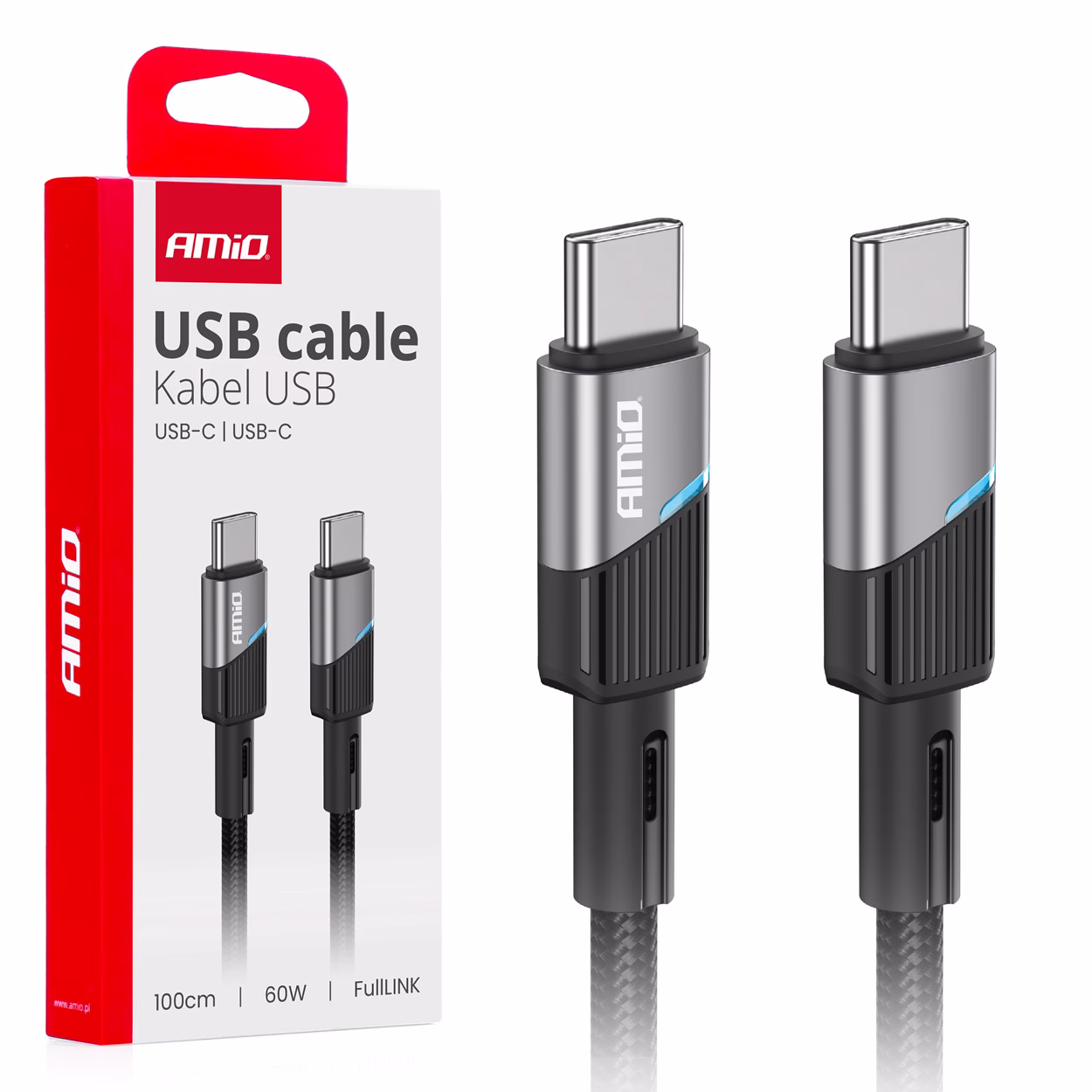 Cable 'USB-C a USB-C 60W 100cm FullLINK AMIO-03926
