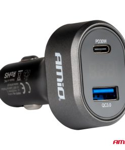 Alternative view of Cargador Rápido para Coche con Pantalla LED de Voltaje 3.0 PD30W AMIO-04178